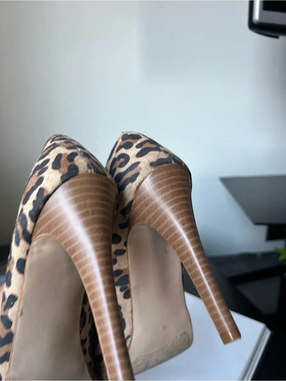 Leopard Print Peep-Toe Pumps - Brown/Black Jazzberyy 9 Leopard Print Platform Hi